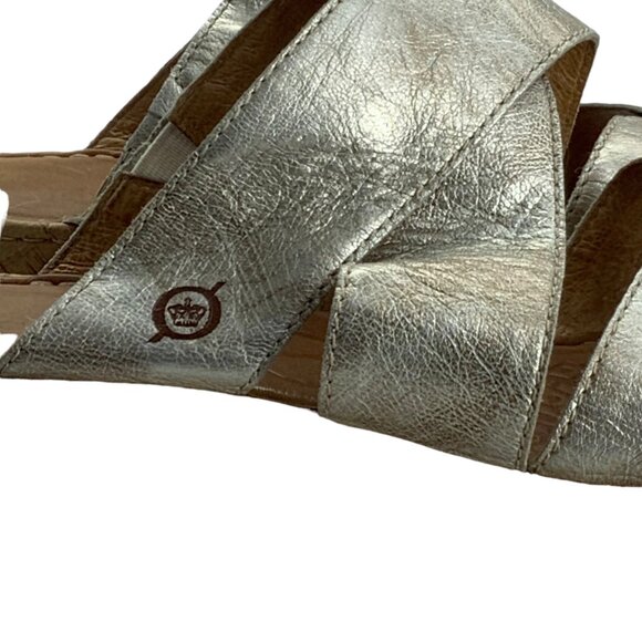 Born Silver Wedge Sandals - Picture 5 of 9